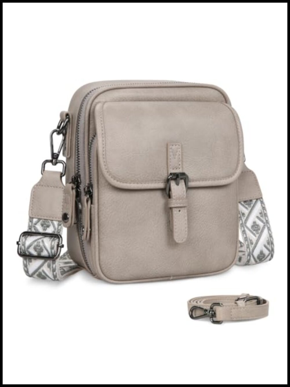 Leather Crossbody Bag Small Anti Theft Messenger Purse RFID Adjustable Strap